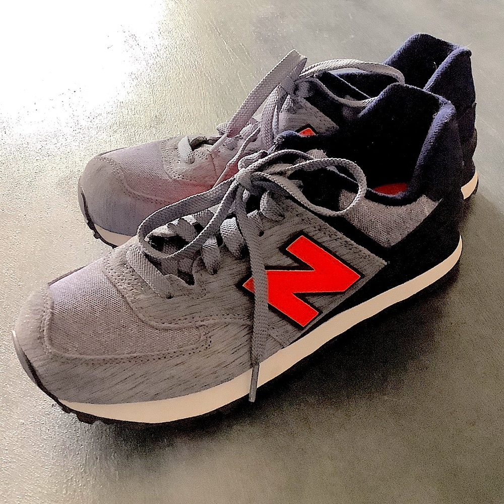 New Balance 574 size 8.5 Blue/Neon Orange